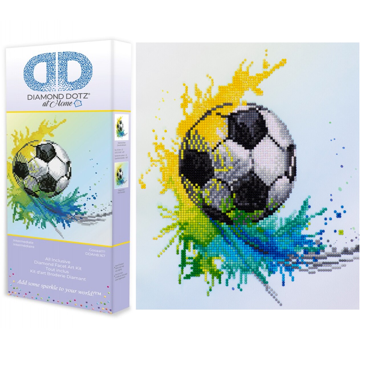 Diamond Dotz at Home - Gooaal!!!!, Partial Drill, Round Dotz, Diamond Painting Kits, Soccer Diamond Painting, Soccer Diamond Art, Diamond Art Soccer, Diamond Dotz, 15.7"x15.7"